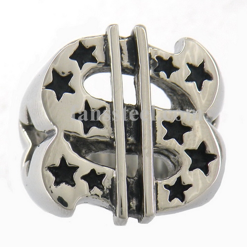 FSR10W85 DOLLAR shape cutout stars Ring - Click Image to Close